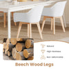 Set of 2 Modern Plastic Dining Chairs with Wood Legs-White