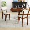 Set of 2 Sherpa Dining Chairs with Rubber Wood Legs-Walnut