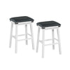 Set of 2 Upholstered Bar Stool 76cm Backless Height Bar with Footrest-White