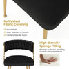 Set of 2 Velvet Dining Chair with Metal Legs and Woven Back-Black