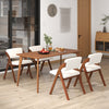 Set of 4 Dining Chairs Folding Kitchen Chair with Rubber Wood Legs-Walnut