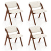 Set of 4 Dining Chairs Folding Kitchen Chair with Rubber Wood Legs-Walnut