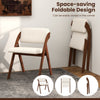 Set of 4 Dining Chairs Folding Kitchen Chair with Rubber Wood Legs-Walnut