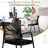 Set of 4 Office Guest Chairs with Ergonomic Mesh Backrest and Cushioned Seat-Black