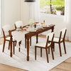 Set of 4 Sherpa Dining Chairs with Rubber Wood Legs-Walnut
