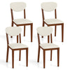 Set of 4 Sherpa Dining Chairs with Rubber Wood Legs-Walnut