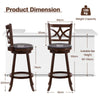 61/74 cm Set of 4 Swivel Counter Height Bar Stools with Backrest and Footrest-74 cm