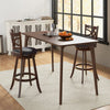 61/74 cm Set of 4 Swivel Counter Height Bar Stools with Backrest and Footrest-74 cm