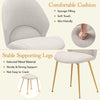 Set of 4 Upholstered Accent Chairs with Curved Backrest Adjustable Foot Pads-Grey