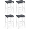 Set of 4 Upholstered Bar Stool 76cm Backless Height Bar with Footrest-White