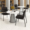 Set of 4 Waiting Room Chairs with Integrated Armrests No Wheels-Brown