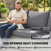 Outsunny 3 Seater Rattan Garden Sofa, PE Wicker Outdoor Sofa Wide Deep Seat, 4