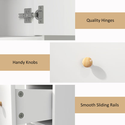 HOMCOM 178 cm Narrow Tall Bathroom Cabinet - White