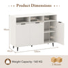 Sideboard Buffet Cabinet with 5-Position Adjustable Shelves-White