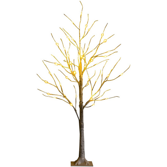 Silver Christmas Twig Tree with warm white LED lights, a decorative indoor lighting solution