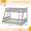 Single Over Double Bunk Bed with Ladders and Safety Guardrails-Grey
