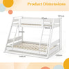 Single Over Double Bunk Bed with Ladders and Safety Guardrails-White