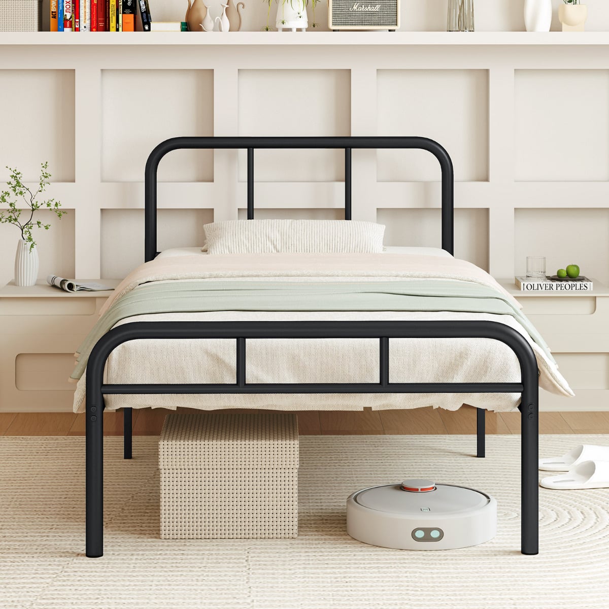 Bed Frame with Headboard and Footboard-Single Size