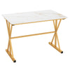 Sintered Stone Dining Table with Metal Frame-Golden