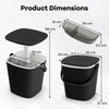 Portable Cooler Side Table with Handle and Bottle Opener-Black