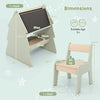 2-in-1 Double-sided Kids Art Easel with Stool and Paper Roll Holder-Green