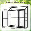 180 CM x 52 CM Greenhouse Walk-in Greenhouse with Lockable Doors-Black