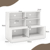 2-in-1 Entryway Shoe Cabinet with 2 Anti-tipping Kits for Living Room-White
