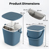Portable Cooler Side Table with Handle and Bottle Opener-Blue