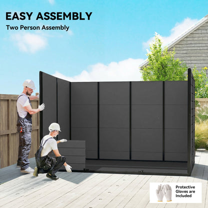 Outsunny 10 x 6 ft Resin Garden Shed, Outdoor Storage Shed with Floor, Windows, Lockable Doors and Vents, Dark Grey