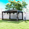 Outsunny 4 x 3 m Party Tent Wedding Gazebo Outdoor Waterproof PE Canopy Shade with Panel