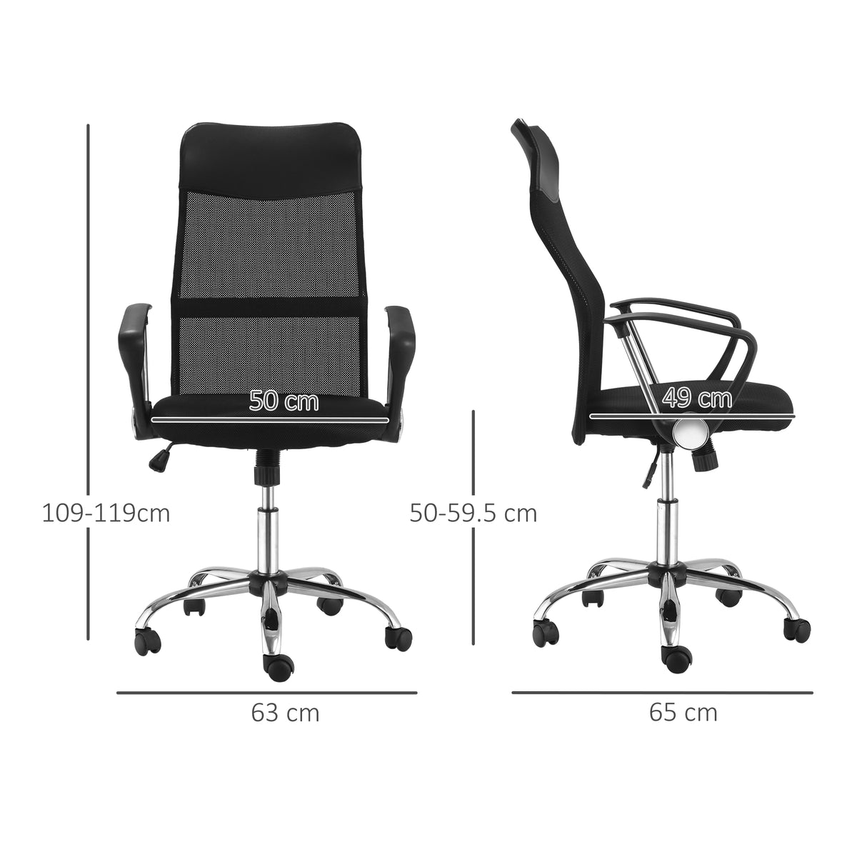 HOMCOM Ergonomic Office Chair in Black