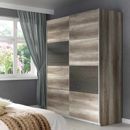 Skive 171cm 2 Sliding Door Wardrobe (WNPS824E1) in Antique Oak and Touchwood