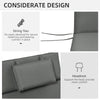 Outsunny Garden Sun Lounger Cushion Replacement Soft Sunbed Reclining Chair Relaxer Pad with Pillow, Cushion ONLY - Grey