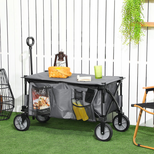 Outsunny Garden Trolley in Dark Grey
