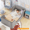 Soft Velvet Fabric Upholstered Children Floor Bed Frame-Grey