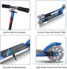 Kids Aluminum Folding Stunt Scooter with LED Wheels-Blue