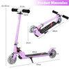 Kids Aluminum Folding Stunt Scooter with LED Wheels-Purple