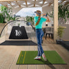 Golf Hitting Mat Includes 2 Rubber Tees and 2 Alignment Sticks-L