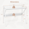Space Saving Computer Desk with Monitor Stand and Open Shelf-White
