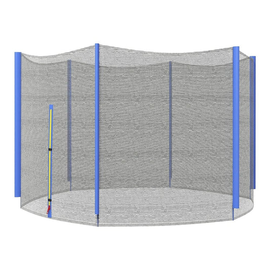 SPORTNOW 10ft Trampoline Net Replacement with 6 plastic pole covers and zipped entrance