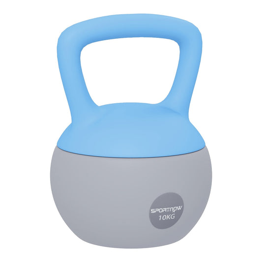 SPORTNOW 10KG Soft Kettlebell in light blue and grey with a non-slip handle