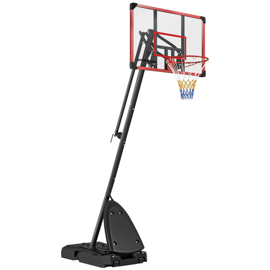 SPORTNOW 2.4-2.9m Adjustable Basketball Hoop and Stand with weighted base and wheels
