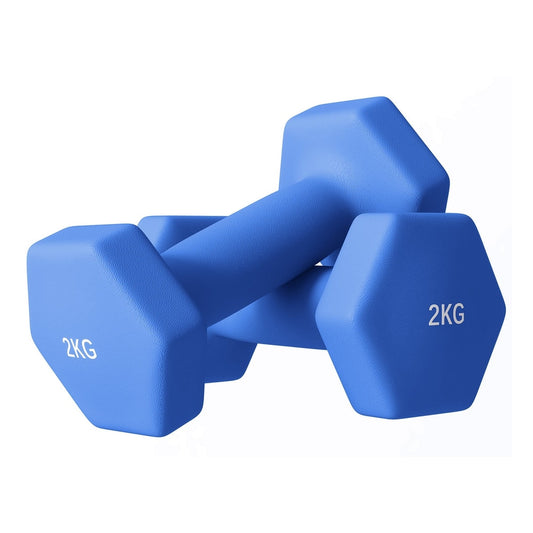 SPORTNOW 2 x 2kg Hexagonal Dumbbells Weights Set with non-slip grip