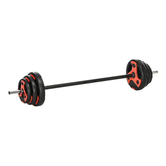 SPORTNOW 20kg Adjustable Barbell Weights Set for Home Gym, a barbell with weight plates attached