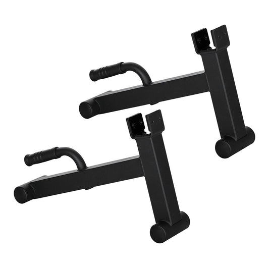 SPORTNOW 2Pcs Barbell Jack, a pair of black deadlift jacks with non-slip handles