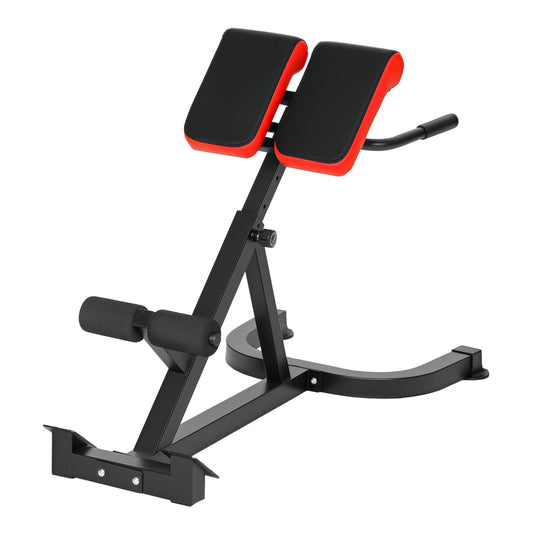 SPORTNOW 45-Degree Hyperextension Roman Chair with red and black padded supports on a black frame