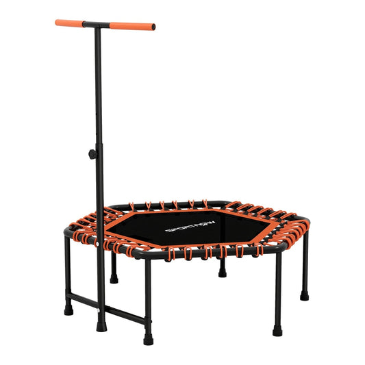 SPORTNOW 45" Rebounder Trampoline for adults with orange bungee cords and adjustable handle