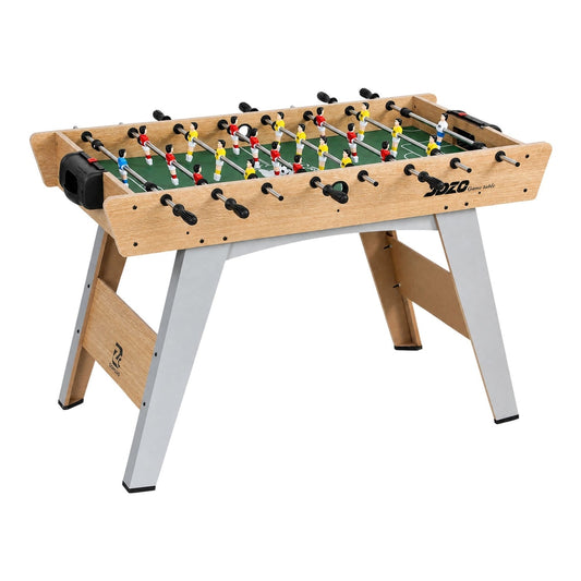 SPORTNOW 4ft Table Football with natural wood finish and green playing surface