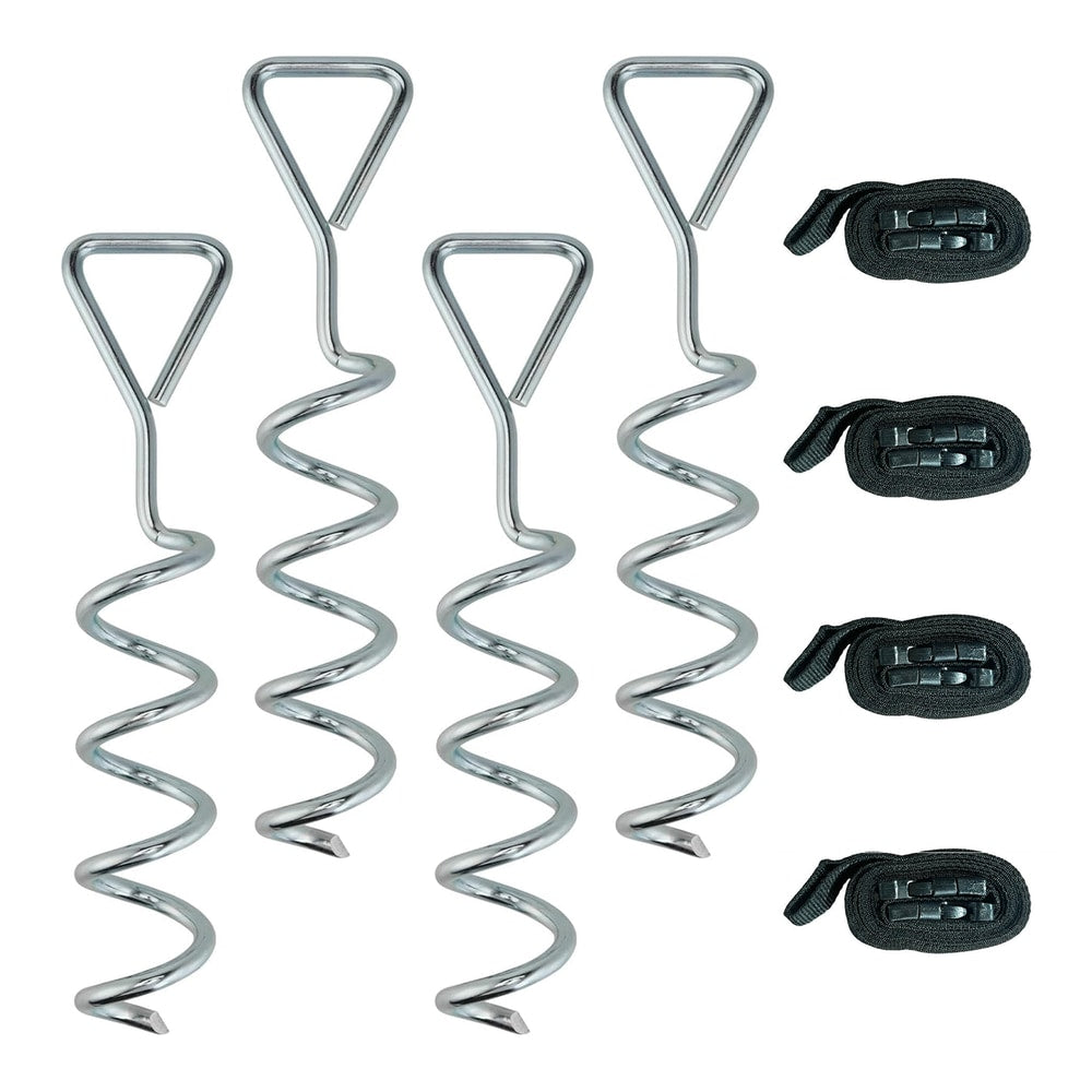 SPORTNOW 4Pcs Trampoline Anchor Kit, four spiral ground stakes and four straps
