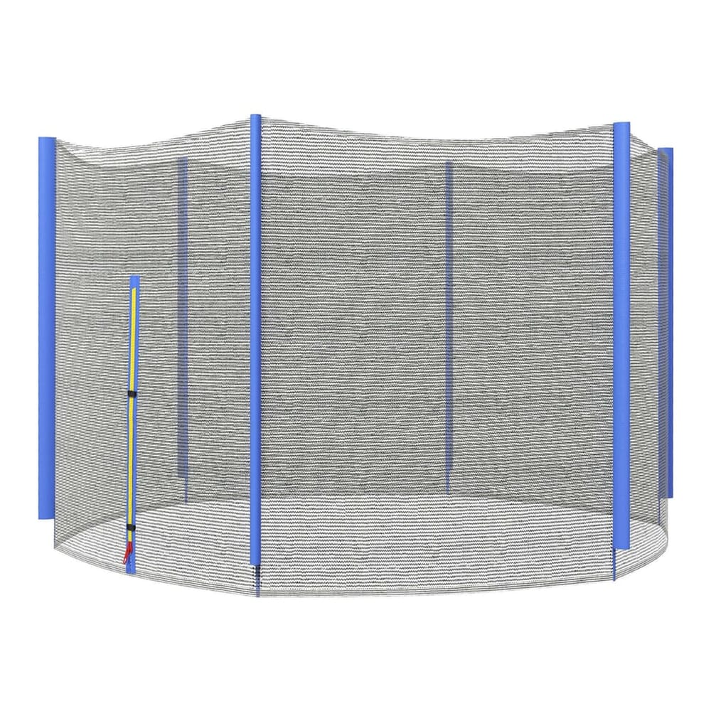SPORTNOW 8ft Trampoline Net Replacement with blue pole covers and a zipped entrance